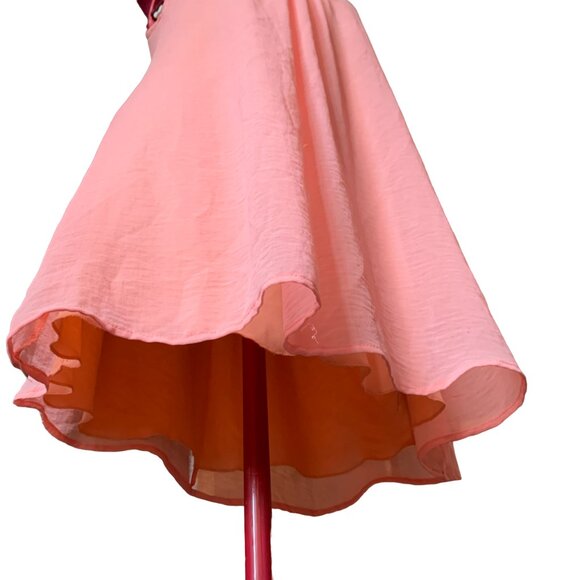 VINTAGE - Orange - silk crepe nightgown - lightweight and semi-transparent Large - Picture 2 of 7